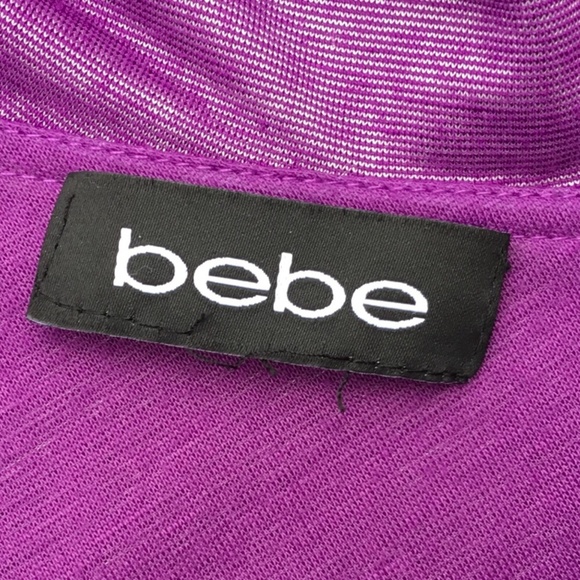 Bebe Ruffled 1 Shoulder Purple Bandage Skirt Dress - Picture 5 of 8